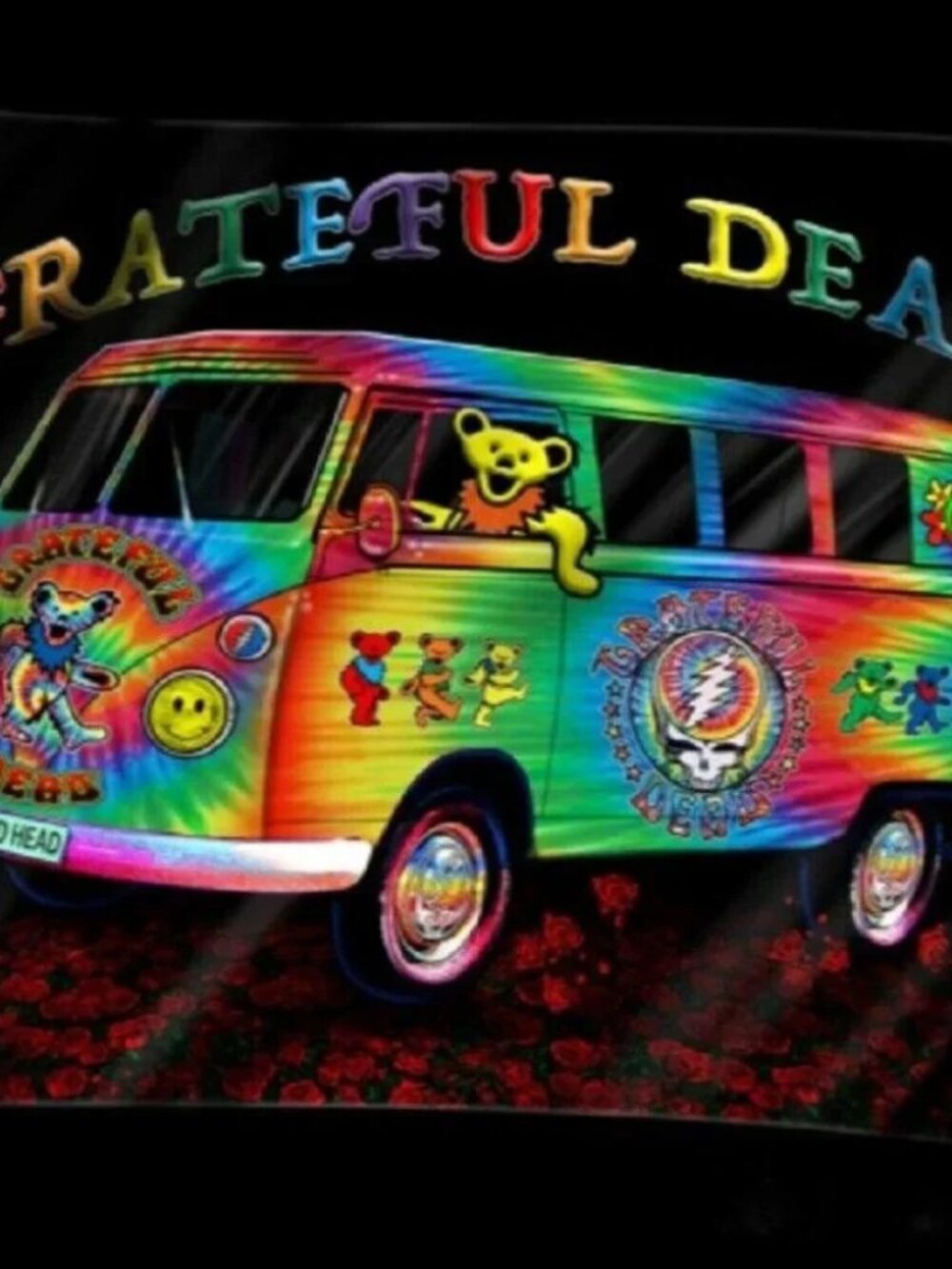 Grateful Dead Tie-Dye Bus Blanket ~ 50" x 60" ~ Officially Licensed ~ Brand New!